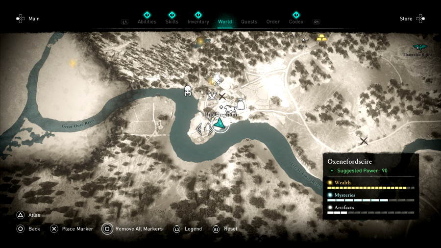 La ubicación del torno 3 AC Valhalla