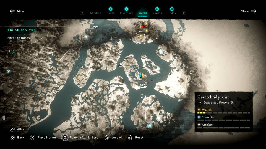 Ubicación del mapa de botas de cazador