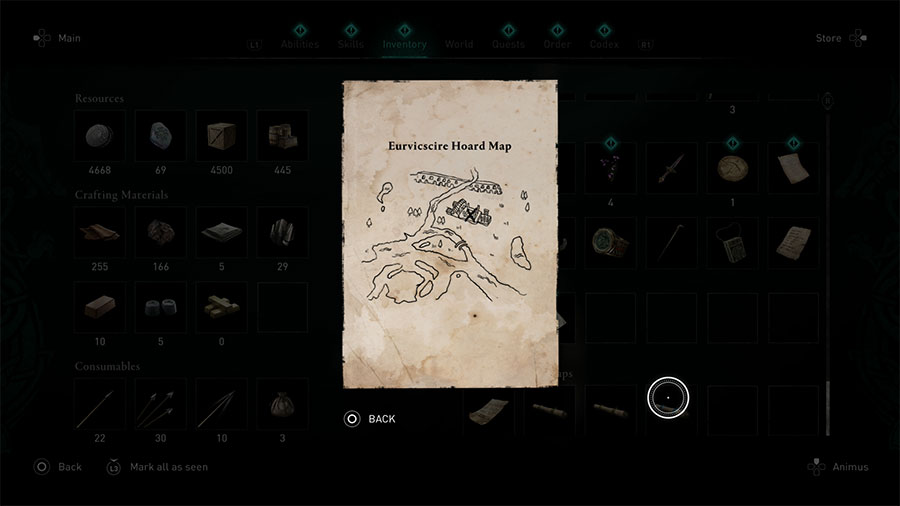 Eurvicscire Treasure Hoard Map Pista