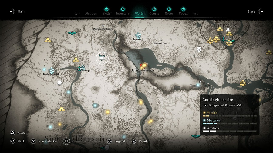 Assassins Creed Valhalla Snotinghamscire Treasure Hoard Map Guide