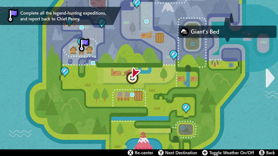 Mapa de ubicaciones de evidencia de Pokémon de pastizales 2