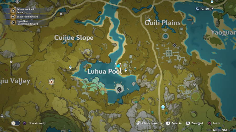 Guía de búsqueda de paisaje de Genshin Impact Luhua 2