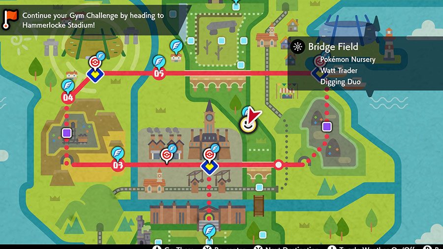 Dónde encontrar la guardería de Pokémon (guardería) en el área salvaje de Sword & Shield