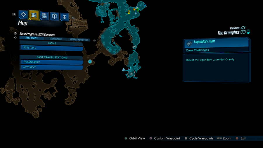 Borderlands 3 The Droughts Legendary Hunt Ubicación