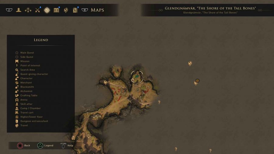 Glendgnamvar, Altar de habilidades de Shore of Tall Bones