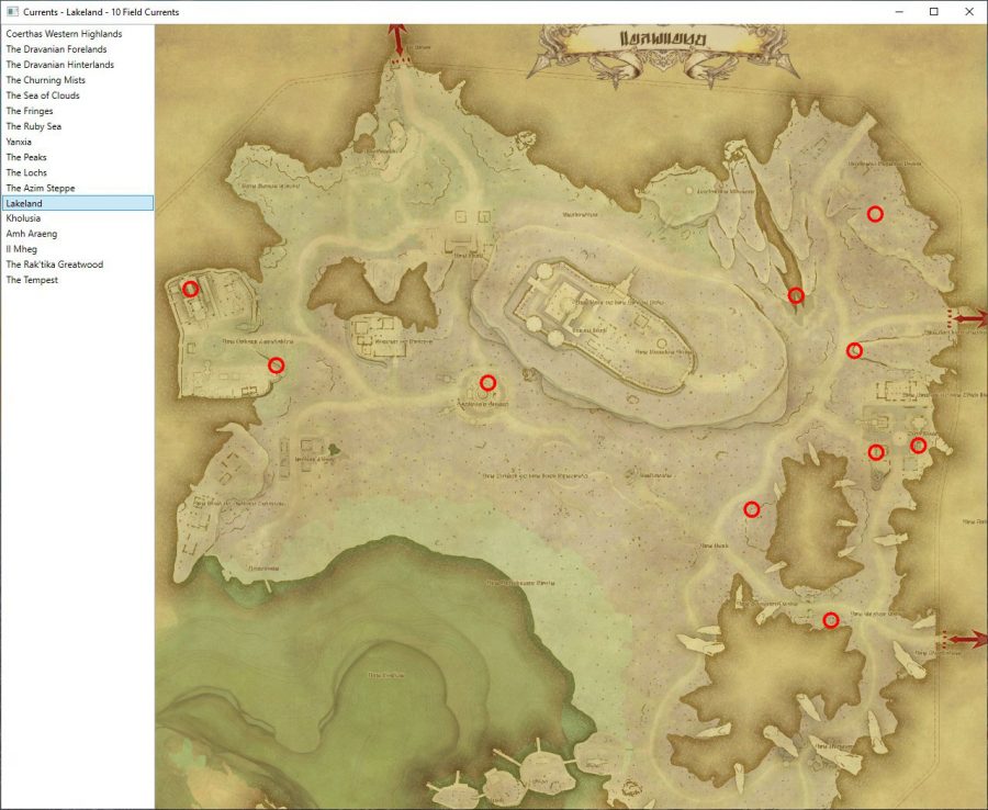 Ubicaciones de Lakeland Aether Currents