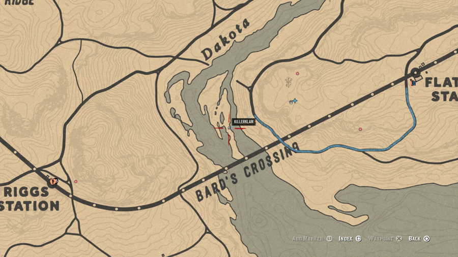 Red Dead Online Bard's Crossing Treasure Ubicación 3