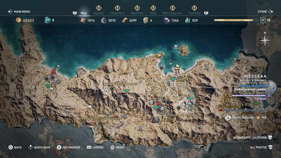 Ubicación del pez espada AC Odyssey