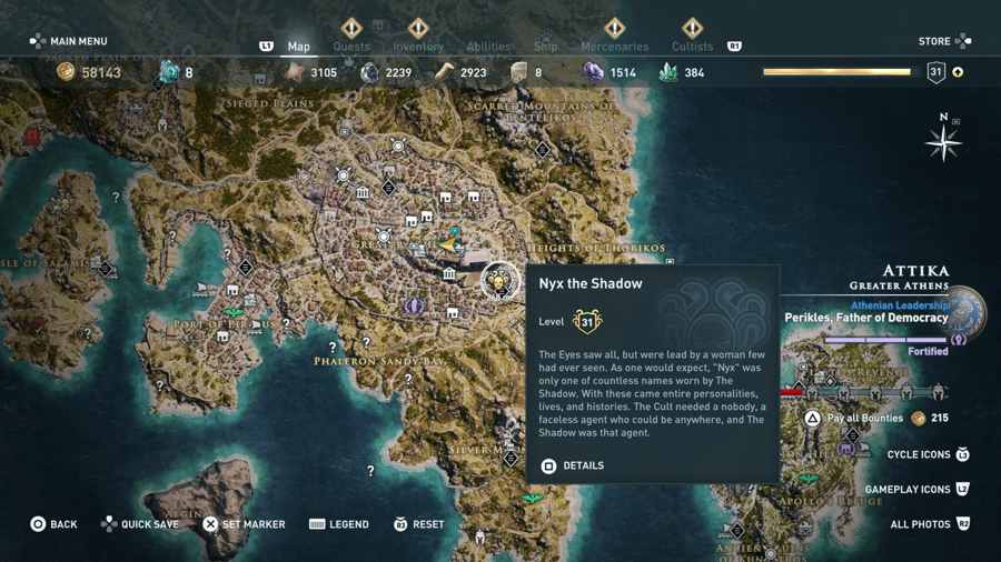 Ubicación de Nyx AC Odyssey