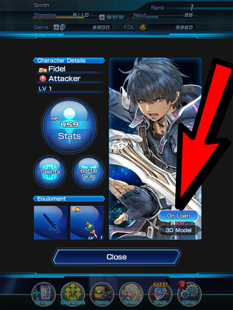 Cómo cambiar el carácter de su préstamo en Star Ocean Anamnesis