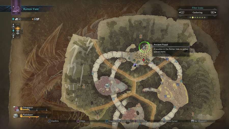 Dónde encontrar fósiles olvidados en Rotten Vale - Monster Hunter World 3