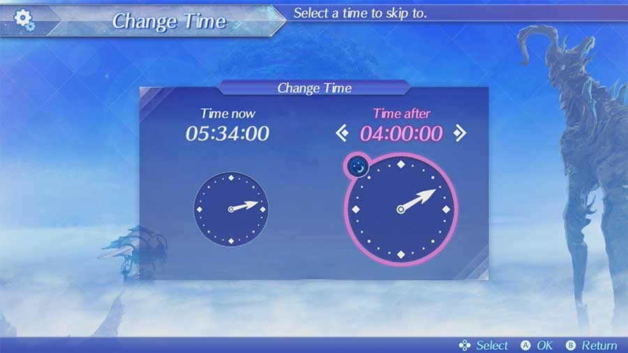 Cómo cambiar la hora a la noche o al día en Xenoblade Chronicles 2 Reloj