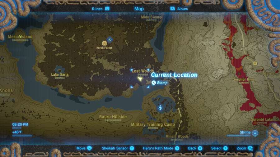 Ubicación de la máscara Breath Of The Wild Korok