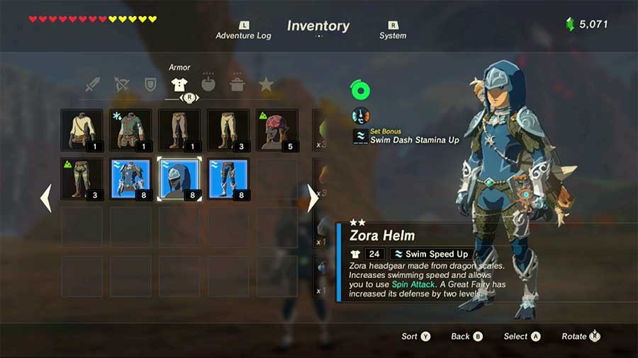 Bonificación de conjunto de armadura de Zora