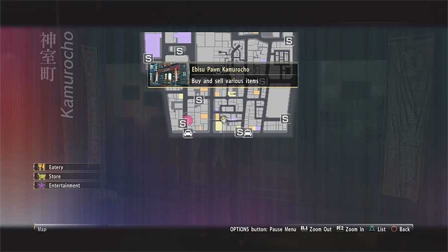 Dónde vender artículos en Yakuza 0
