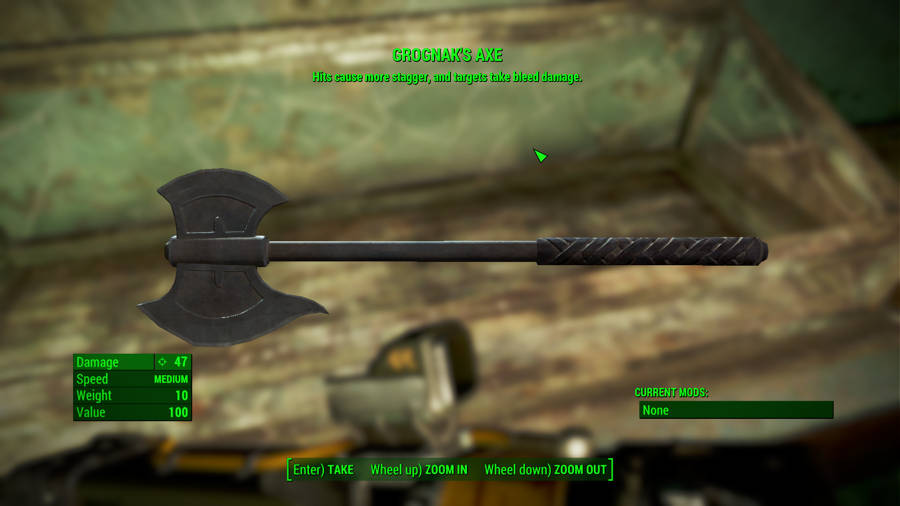Dónde encontrar las mejores armas en Fallout 4 Grognaks Axe