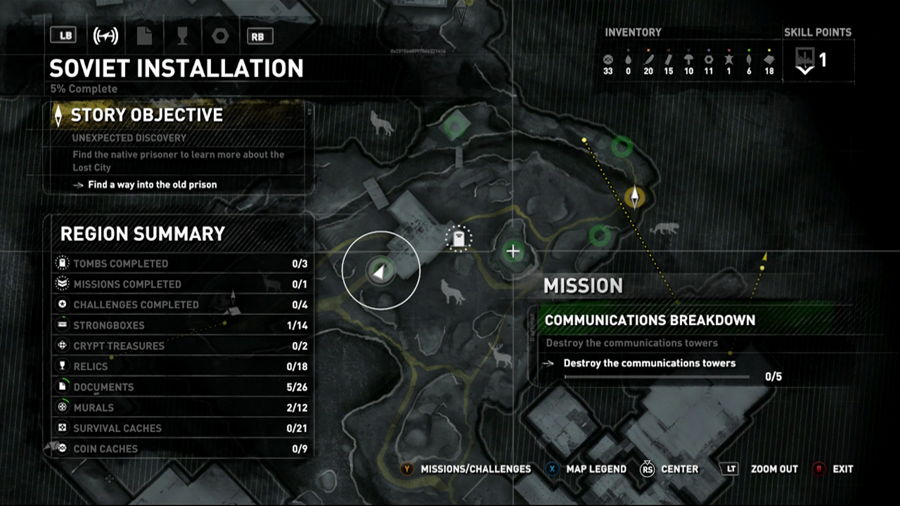 Mapa 1 de Rise Of The Tomb Raider Quest