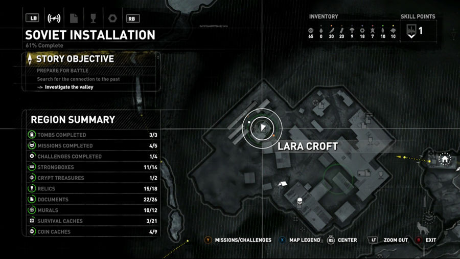 Mapa de misiones de Rise Of The Tomb Raider 5-1