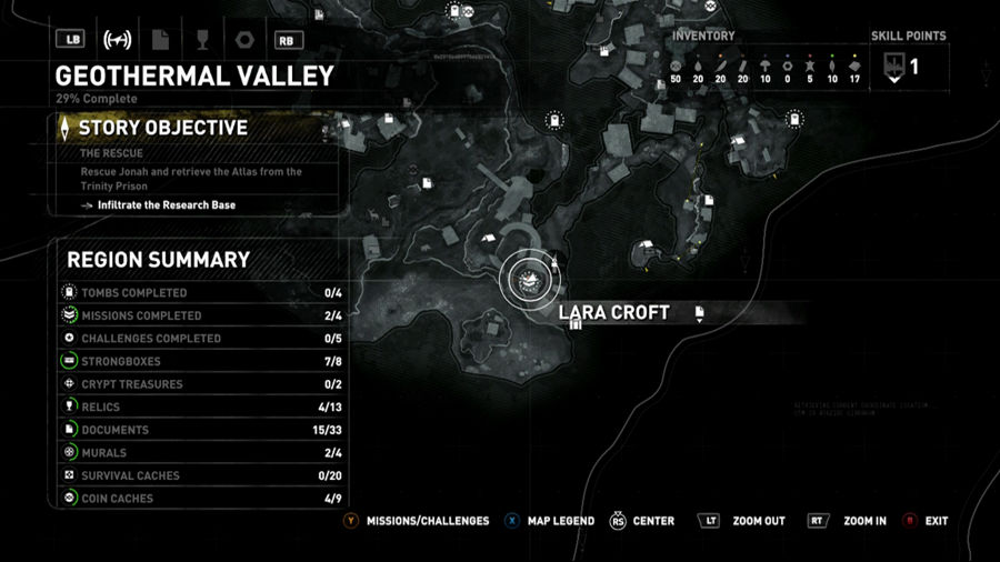 Mapa de misiones de Rise Of The Tomb Raider 6