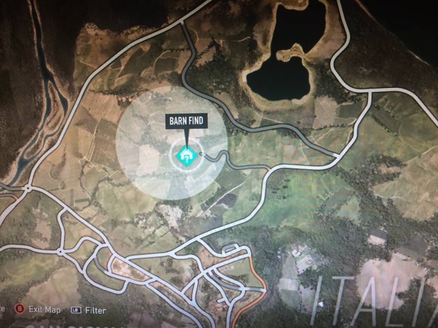 Mapa de búsqueda de granero de Forza Horizon 2 5