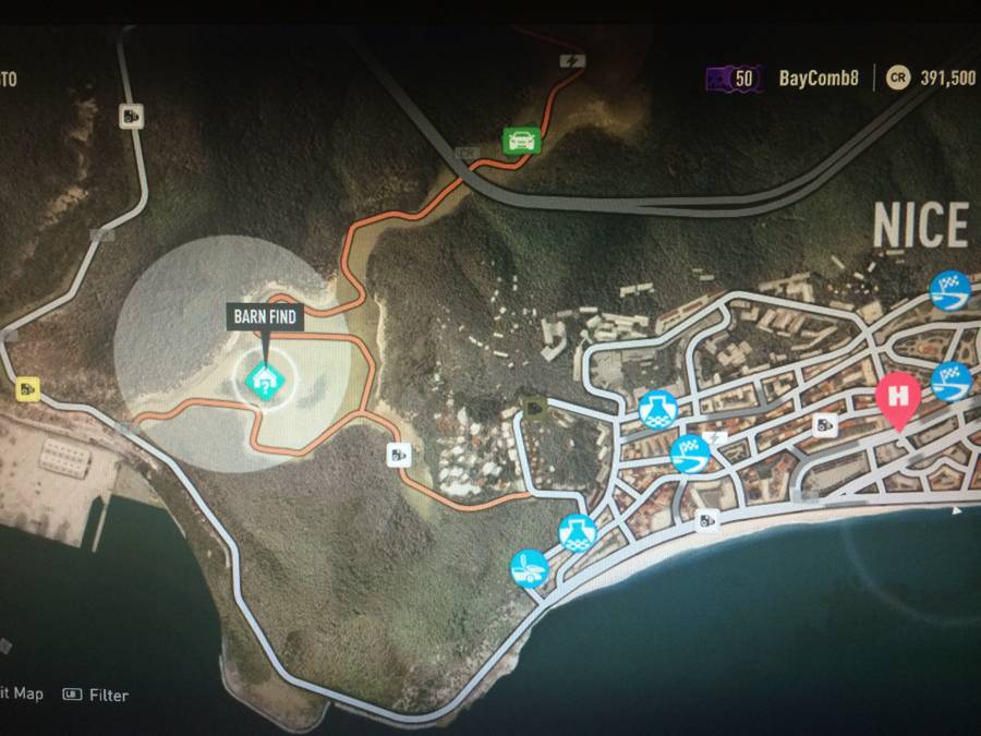 Mapa de búsqueda de granero de Forza Horizon 2 8