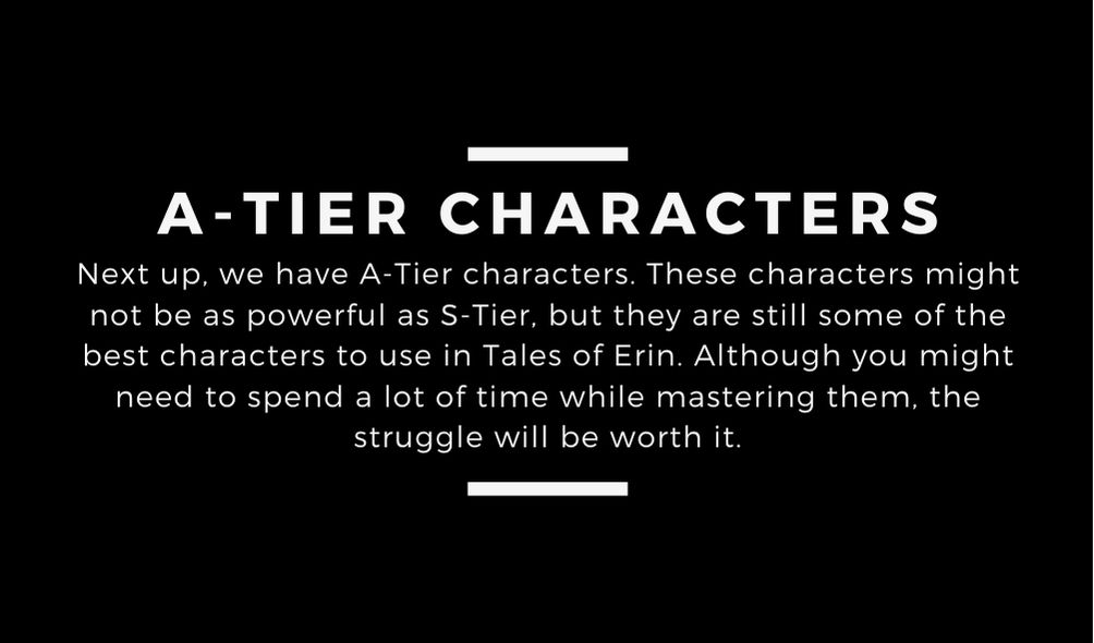 Tier List de Tales of Erin