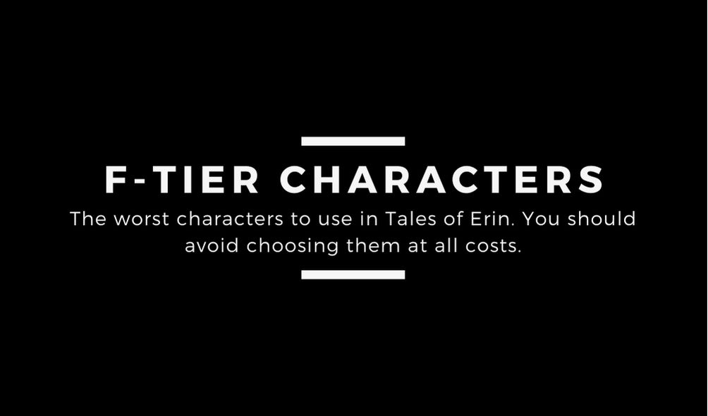 Tier List de Tales of Erin