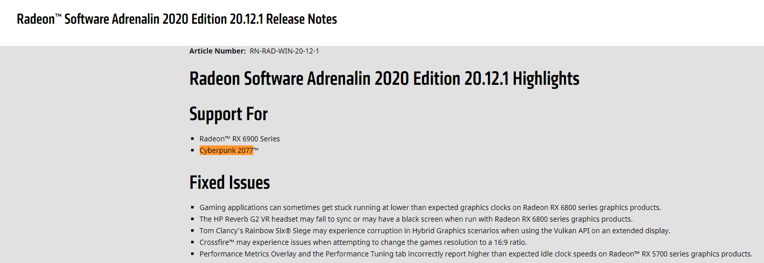 La mejor configuración de AMD para Cyberpunk 2077.