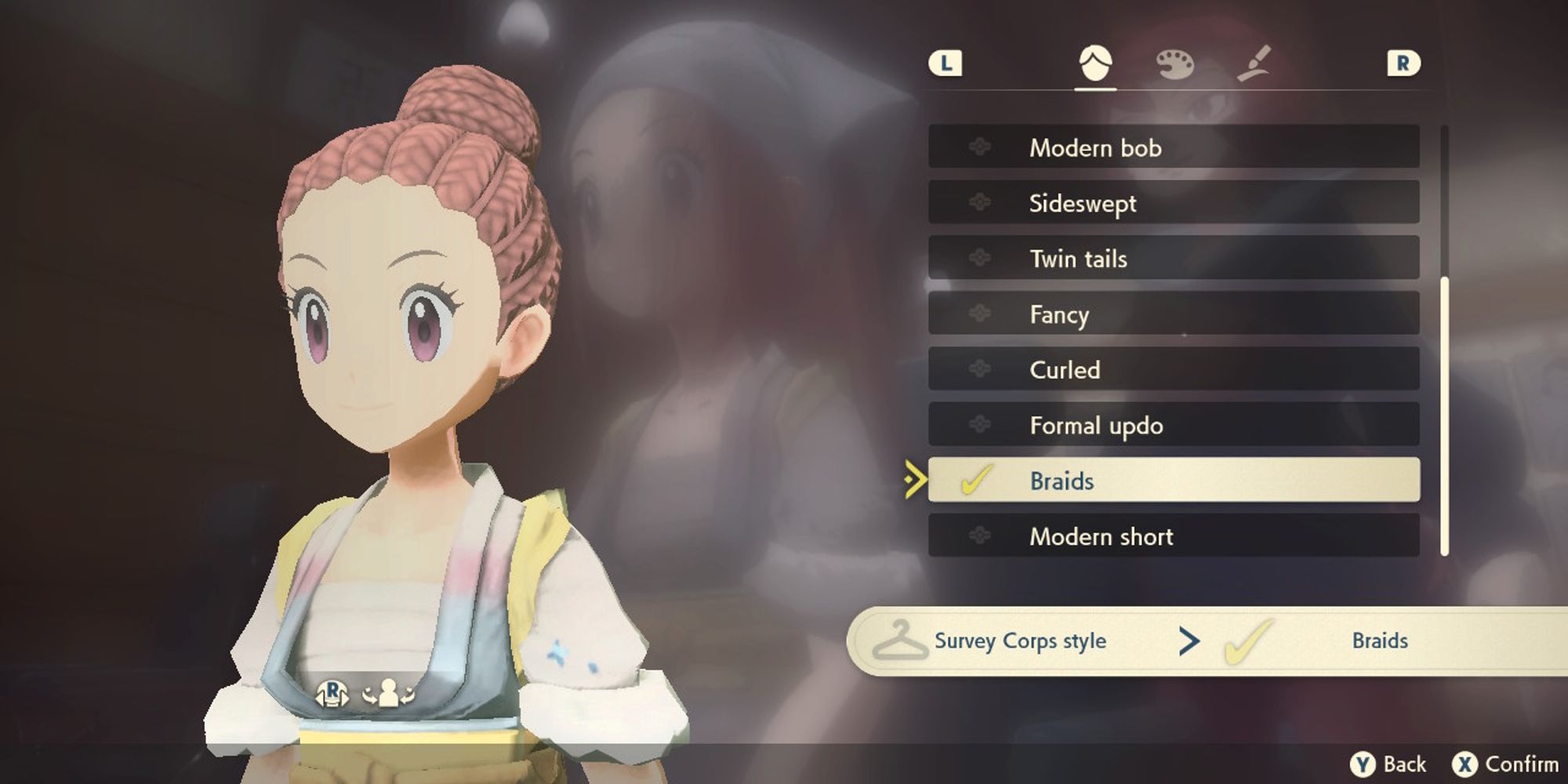 personaje femenino con peinado de trenzas