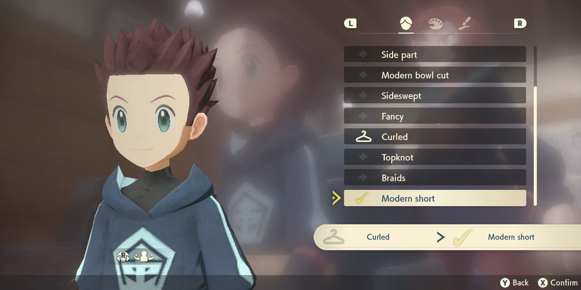 personaje masculino con pelo corto moderno