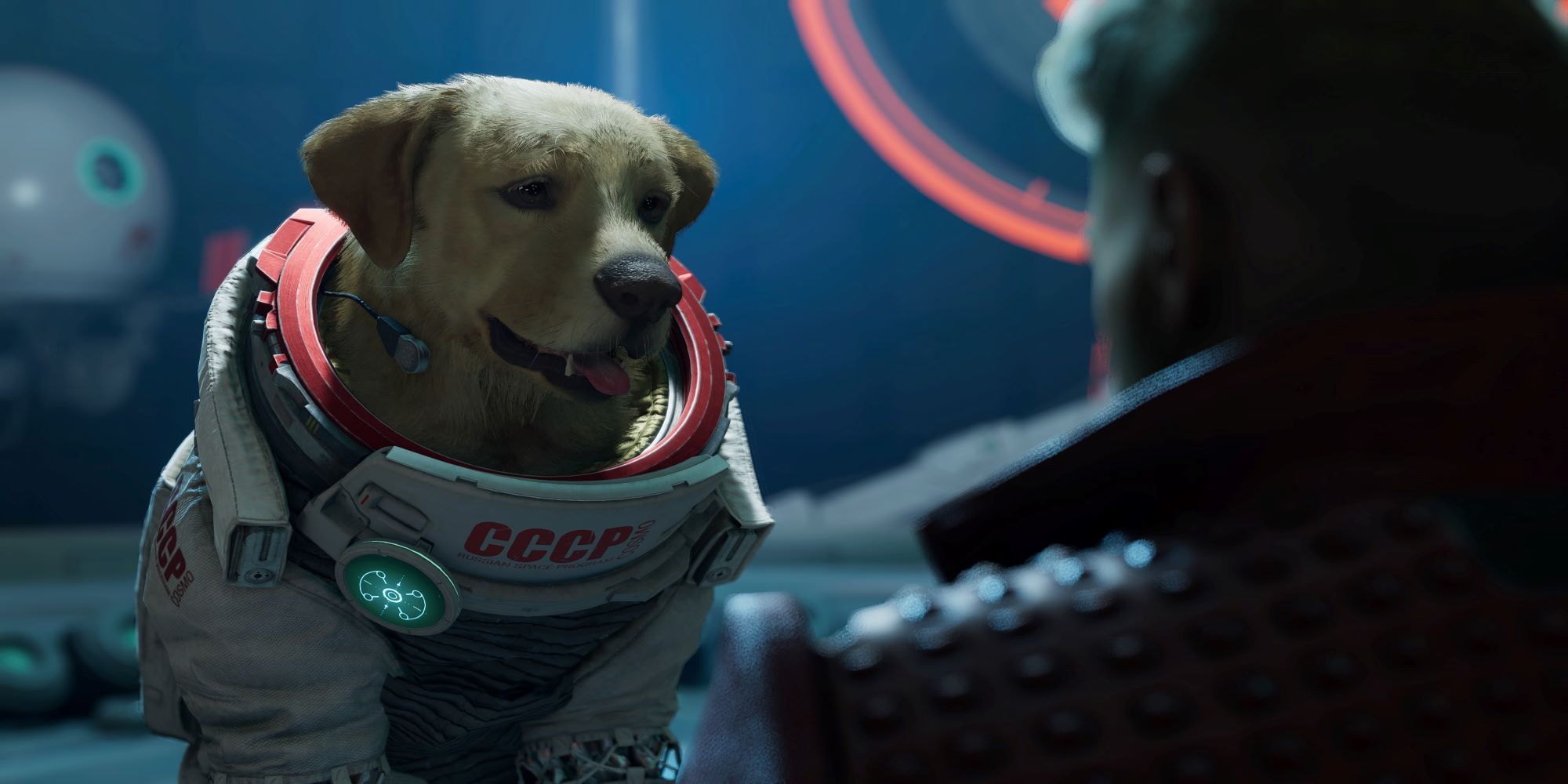 Cosmo, A Dog In A Spacesuit, Talking To Peter Quill.