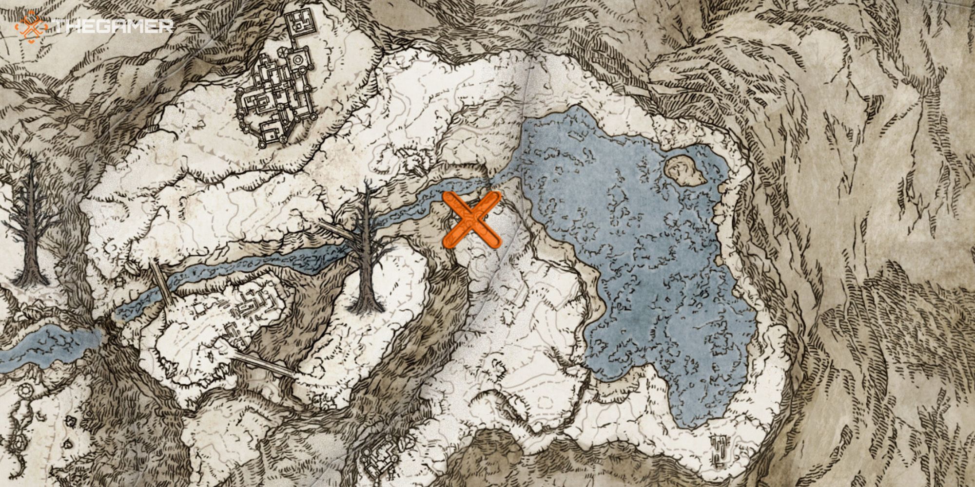 Mapa que muestra la ubicación de la Hechicería Lluvia de Estrellas Fundadora en Elden Ring