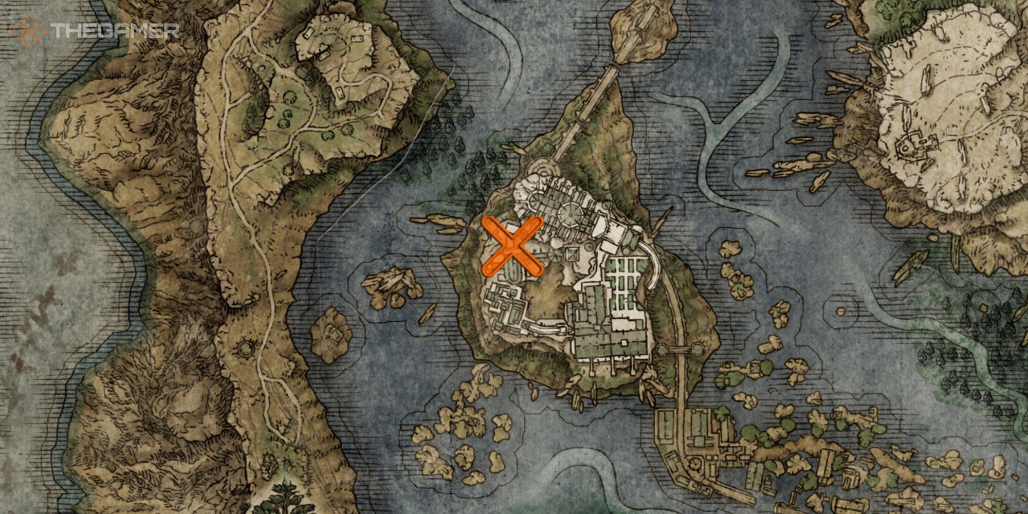Mapa que muestra la ubicación de la hechicería de cristal destrozado en Elden Ring