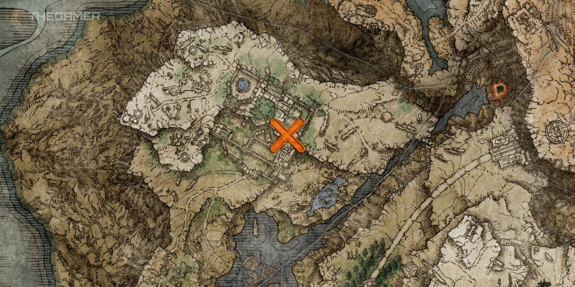 Mapa que muestra la ubicación de la Hechicería Carian Piercer en Elden Ring