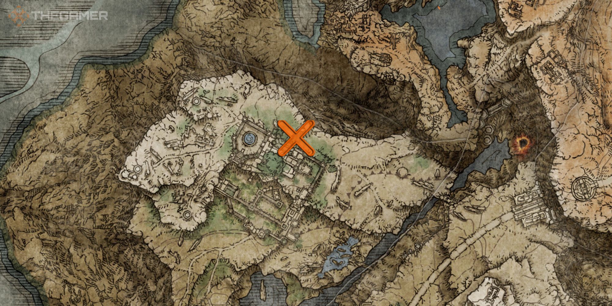 Mapa que muestra la ubicación de Hechicería de Armamento Congelado en Elden Ring