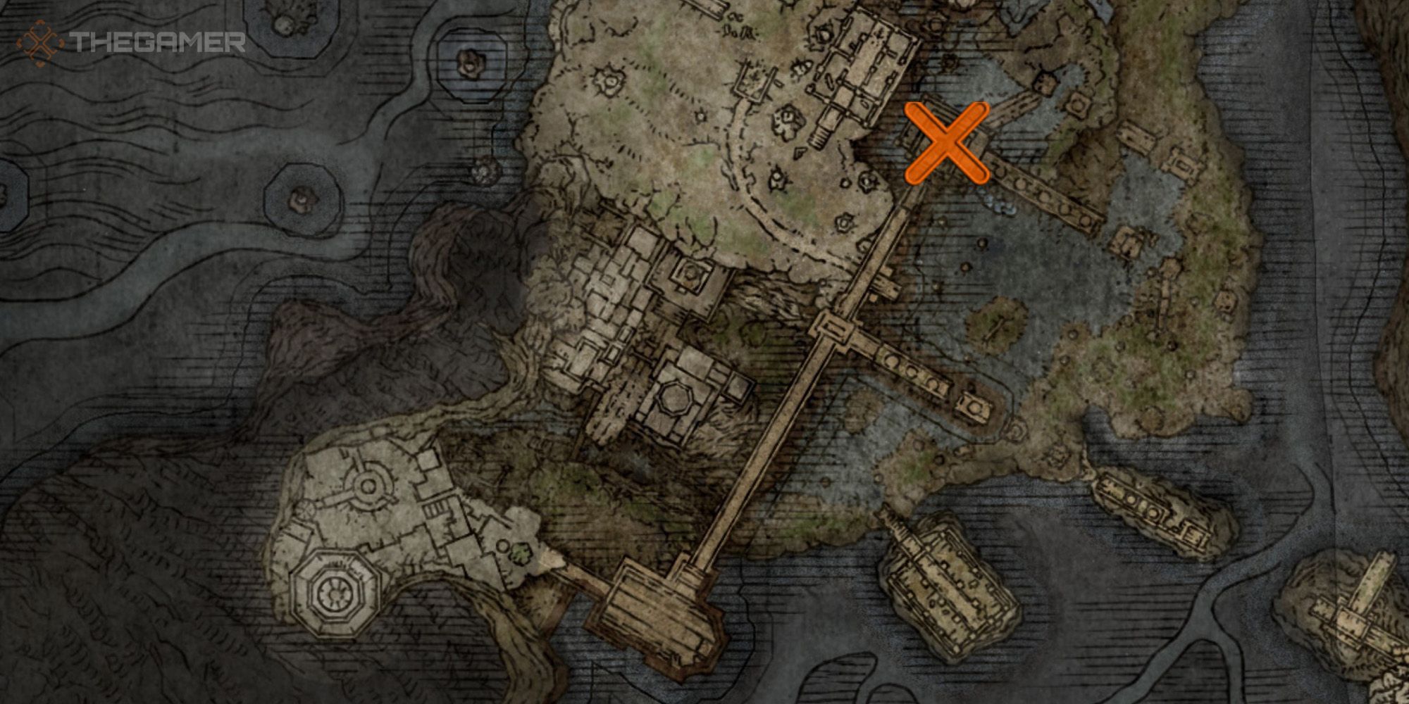 Mapa que muestra la ubicación de la Gran Hechicería de la Burbuja Oracular en Elden Ring