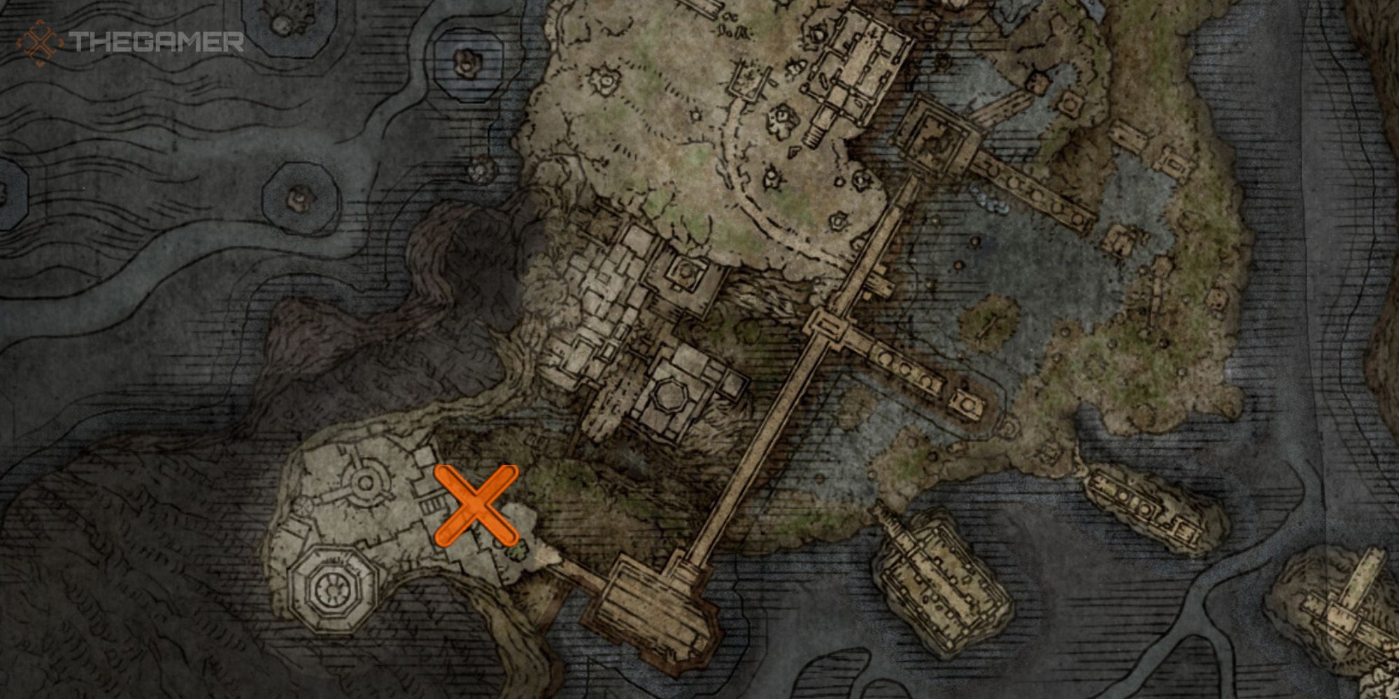 Mapa que muestra la ubicación de Oracle Bubbles Sorcery en Elden Ring