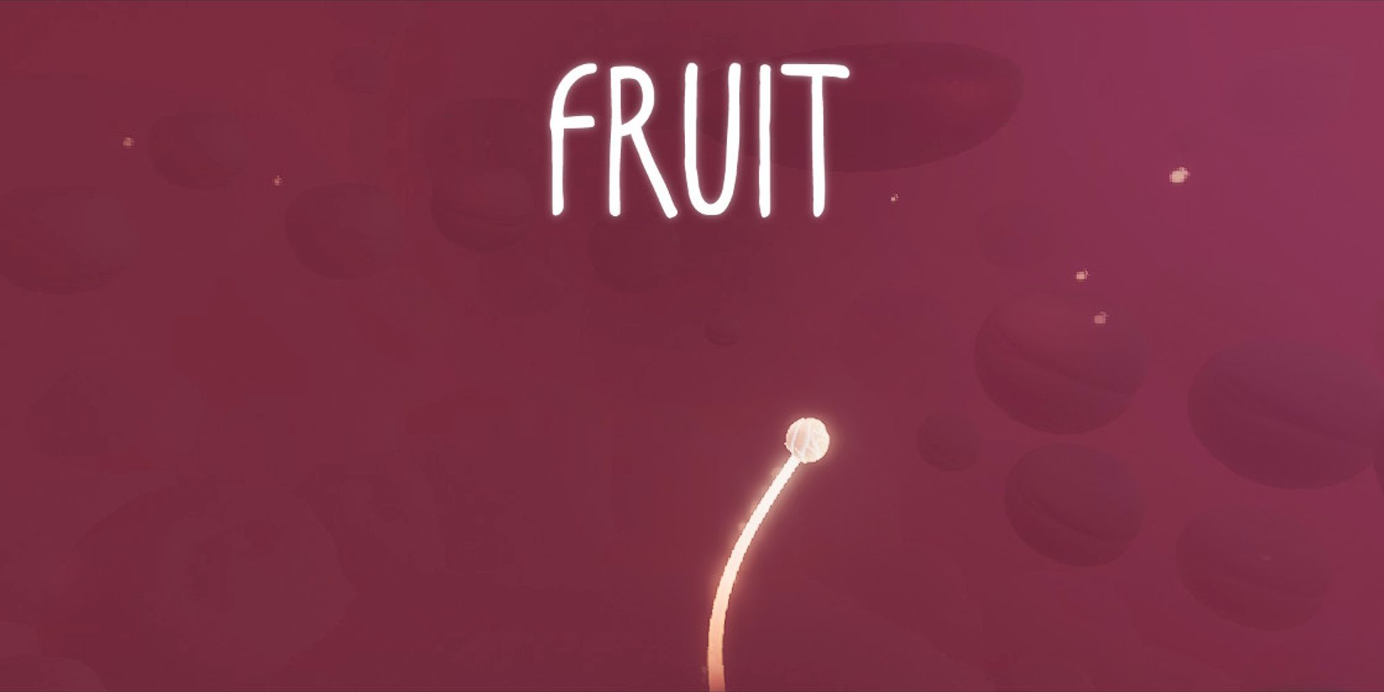 red area with flower blooming. the word 'fruit' written over to denote the chapter name