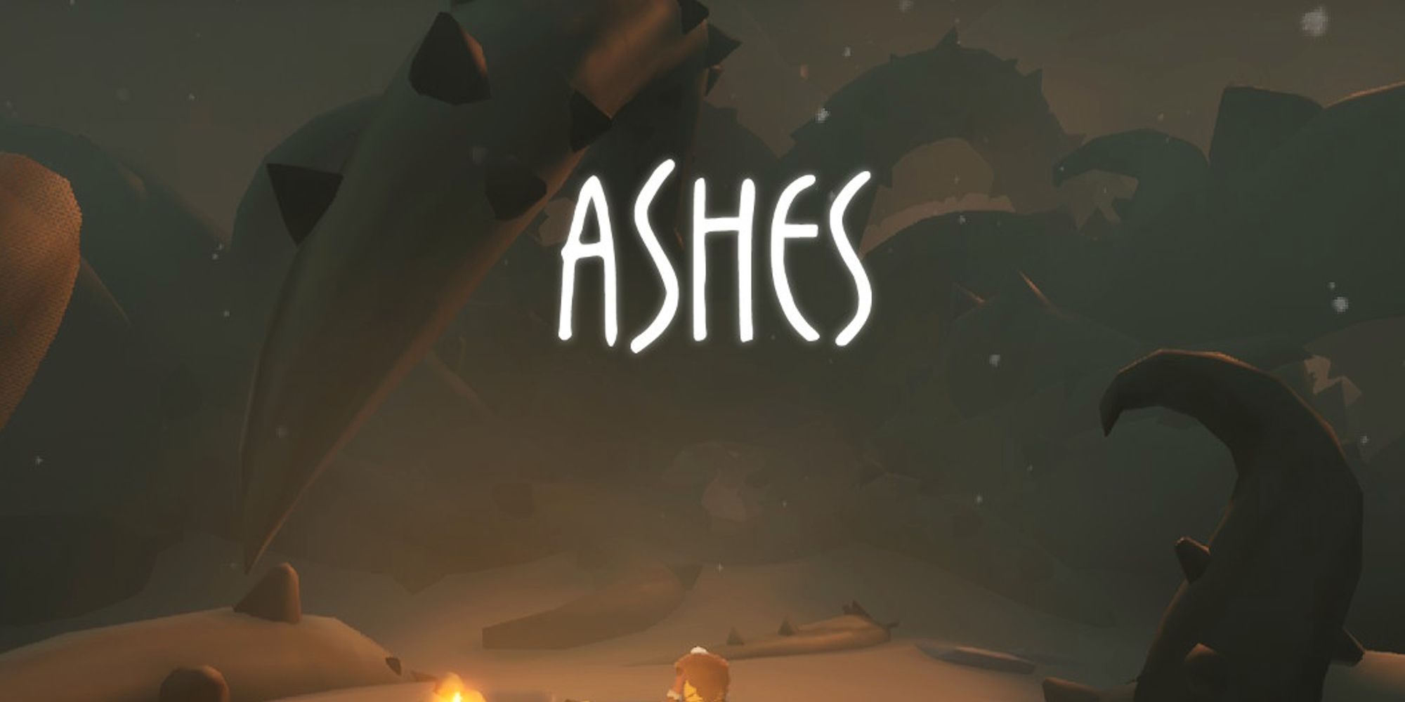 player standing at beginning of ashes level with 'ashes' lettering on top of image