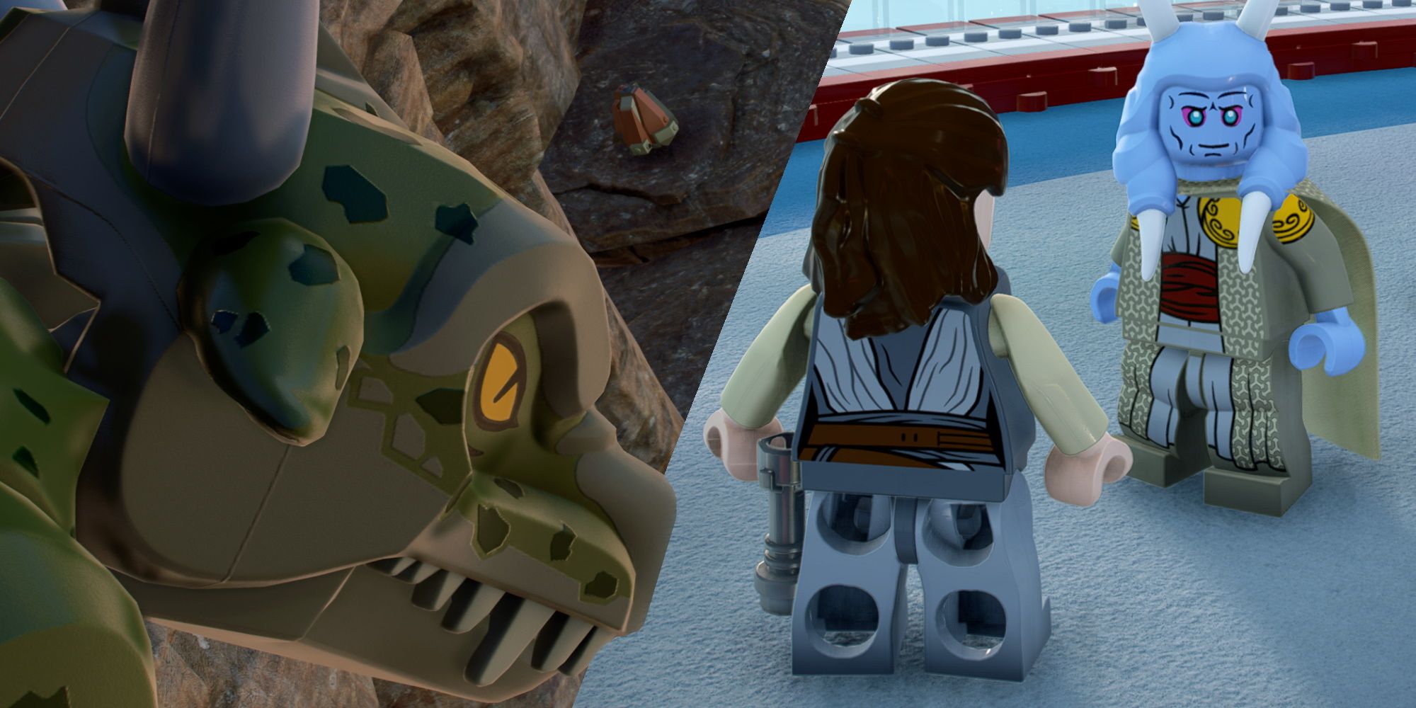 Lego Star Wars Skywalker Saga, Federal District Featured Image (showing the Krayt Dragon as well as Mas)