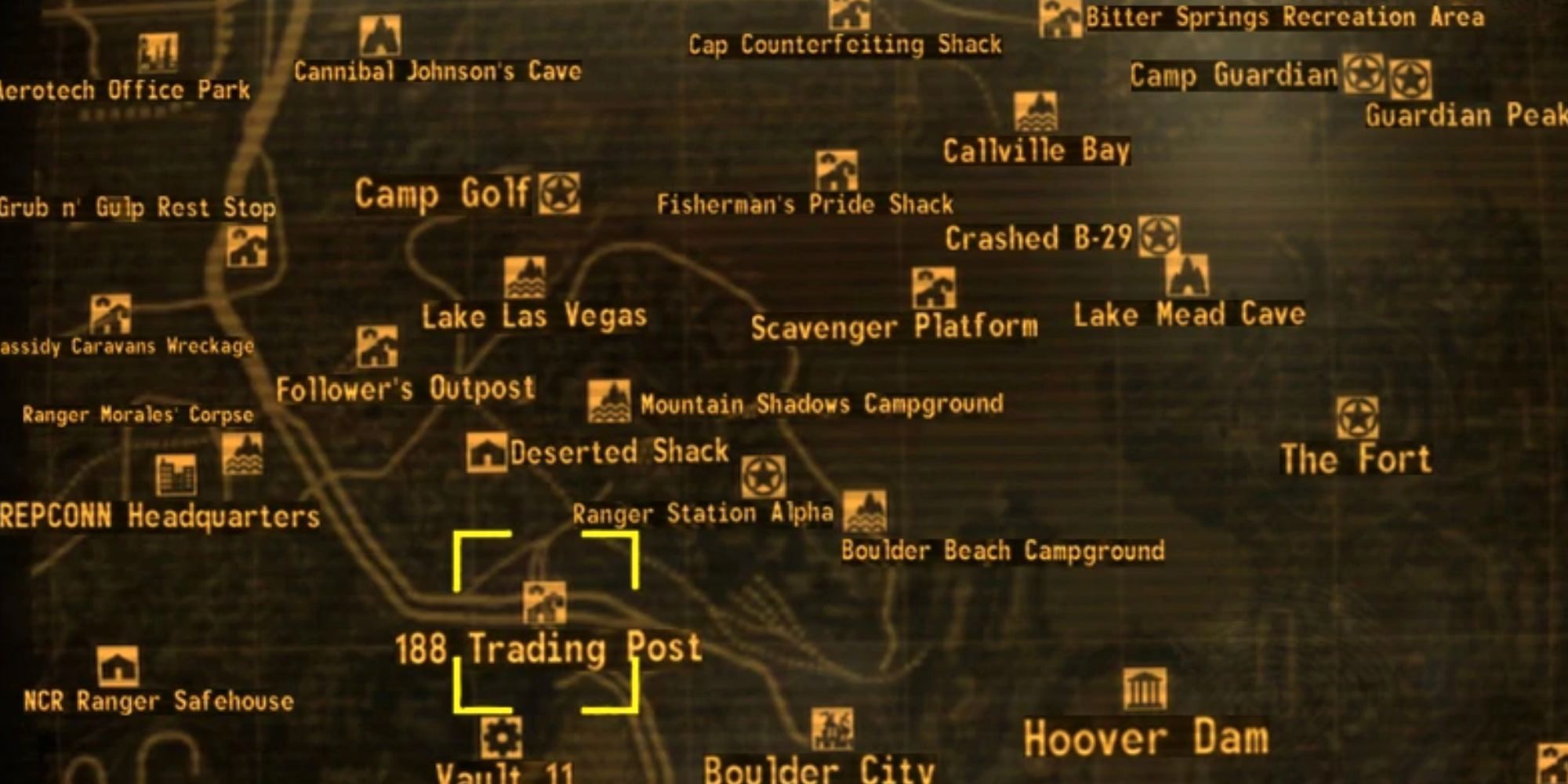 New Vegas 188 Trading Post en el mapa