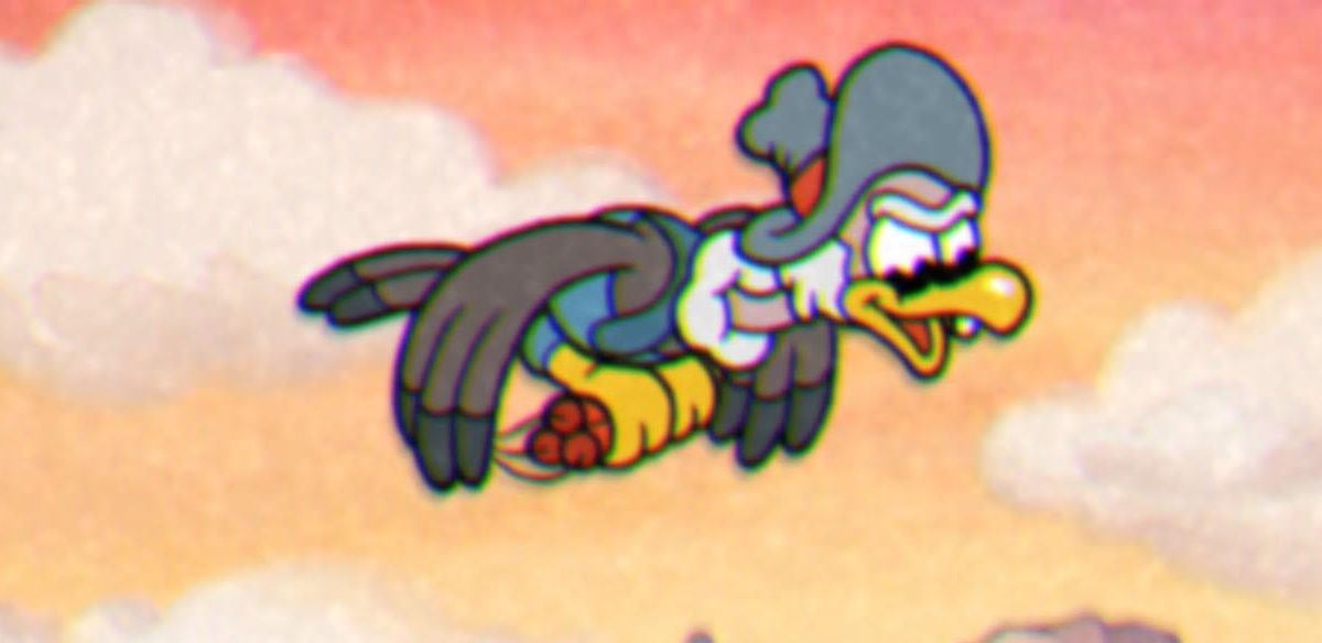 Cuphead The Delicious Course, Esther Winchester, Fase 1, Prospector Eagle Zoomed In