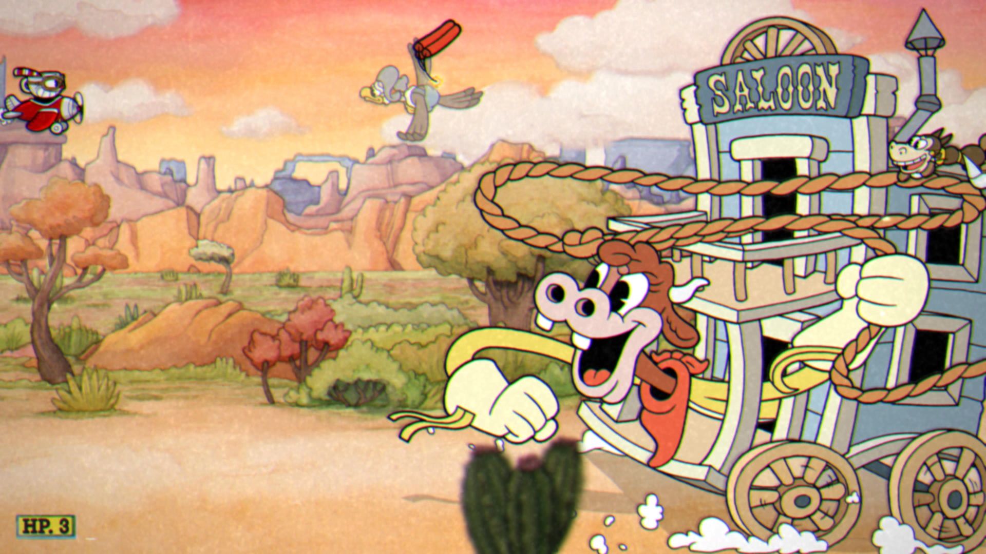 Cuphead The Delicious Course, Esther Winchester, Fase 1, Esther usando su lazo