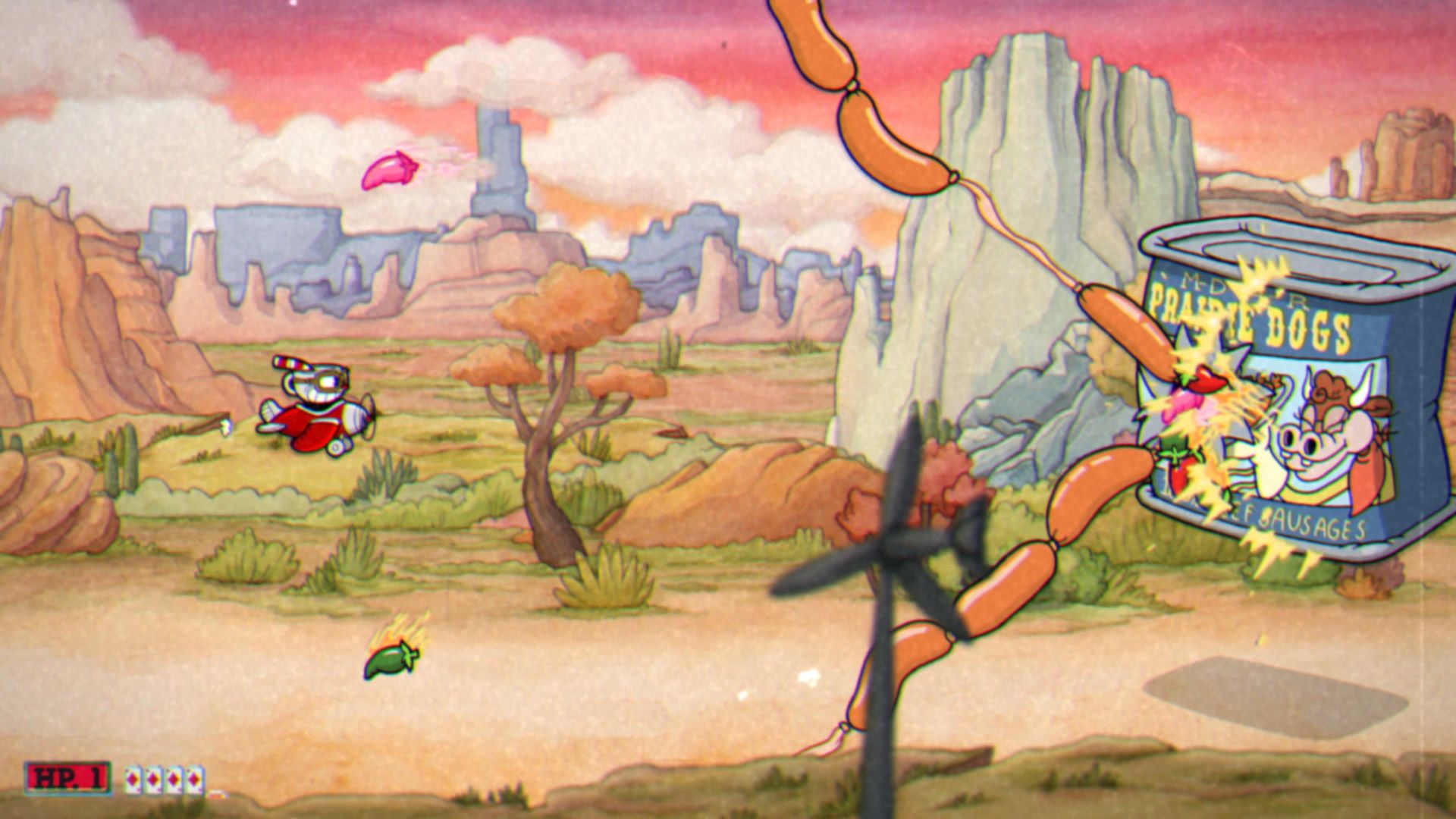 Cuphead The Delicious Course, Esther Winchester, Fase 4, salchichas