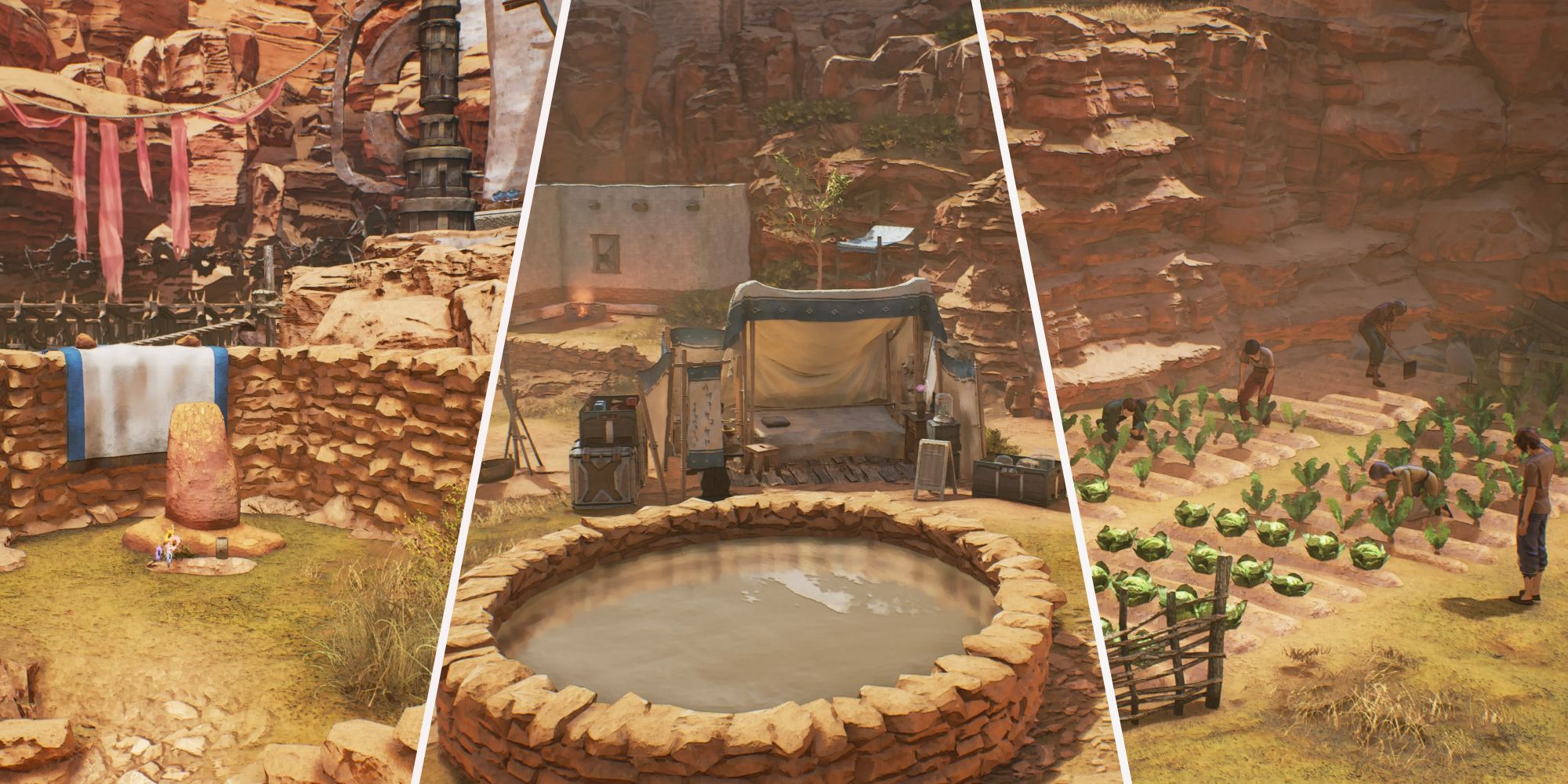 Un collage de imágenes de la región de Orbus Calaglia en Tales of Arise: Beyond the Dawn