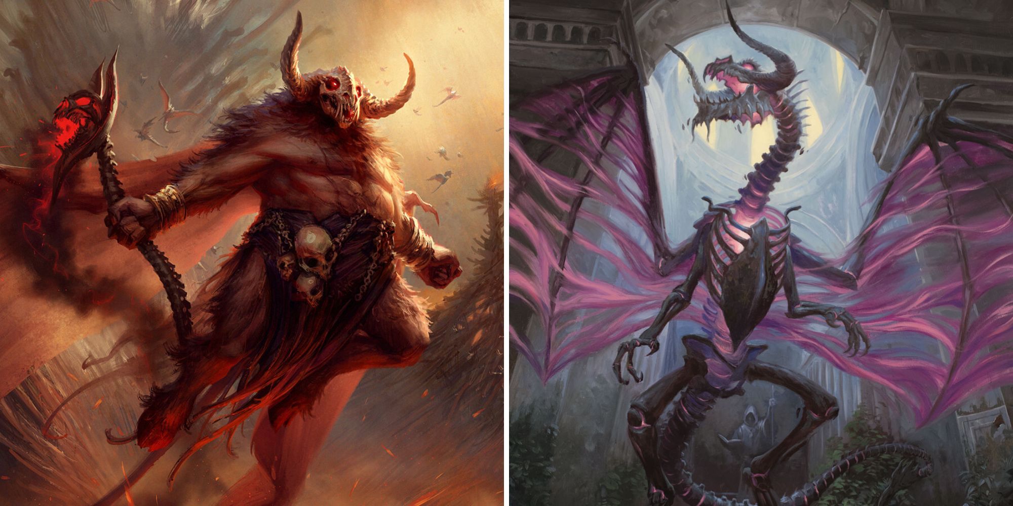 orcus demonio señor de los no muertos y ebondeath dracolich (dragón no muerto)