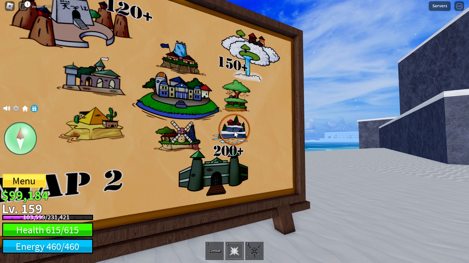 Roblox Blox Fruits, ubicación del pueblo congelado en el mapa