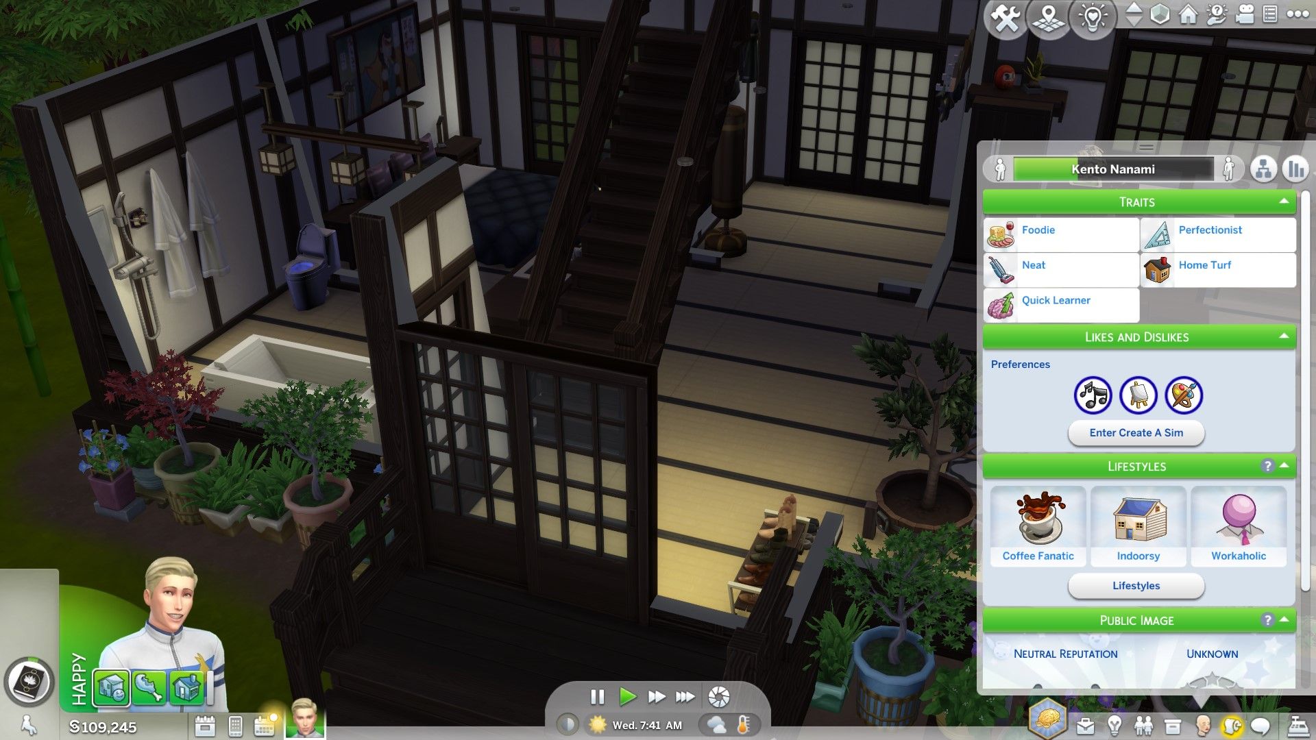 Los Sims 4: una captura de pantalla que destaca la sección de estilos de vida del panel Simología de los Sims