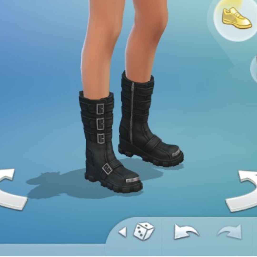 sim usando botas con hebillas en sims 4 goth en abundancia