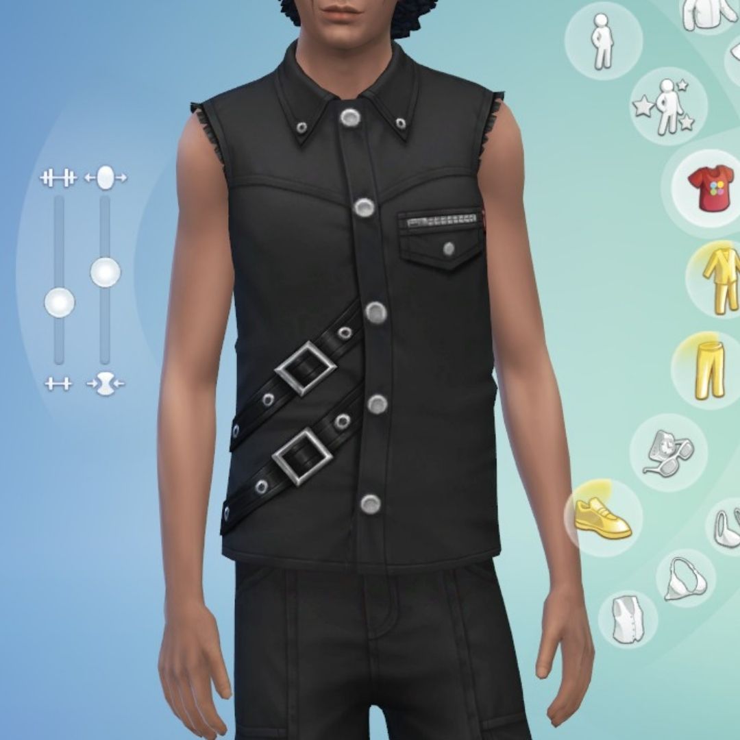 sim usando una camisa en sims 4 goth en abundancia